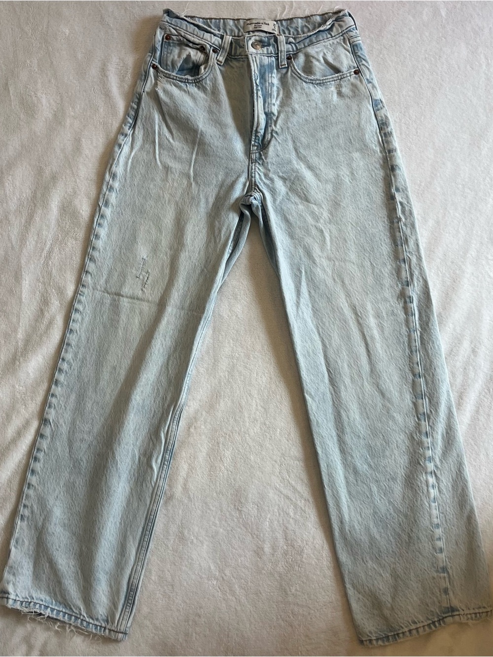 Abercrombie & Fitch Light Wash Blue Straight Leg Jeans